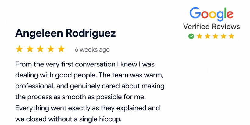 5-star Google review from Angeleen Rodriguez